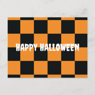 Halloween Checkers Pattern Postcard