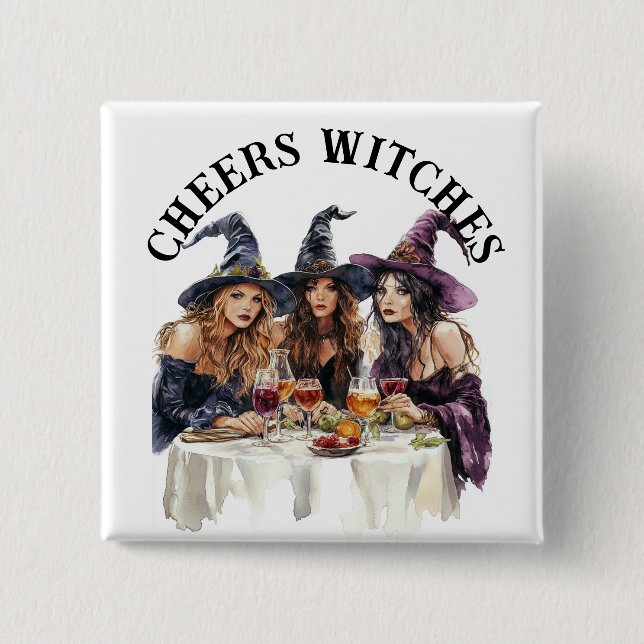Halloween Cheer Witches Girl's Night Out 15 Cm Square Badge (Front)