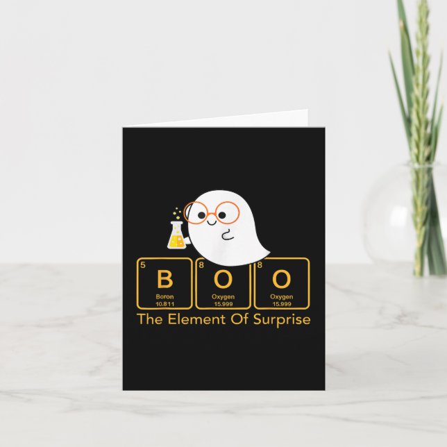 Halloween Chemistry Boo The Element Of Surprise Cu Card (Front)
