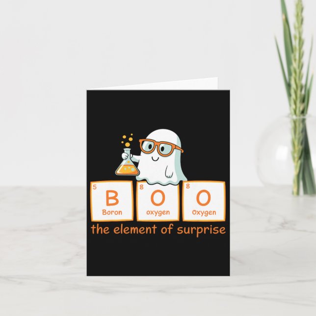 Halloween Chemistry Boo The Element Of Surprise Cu Card (Front)