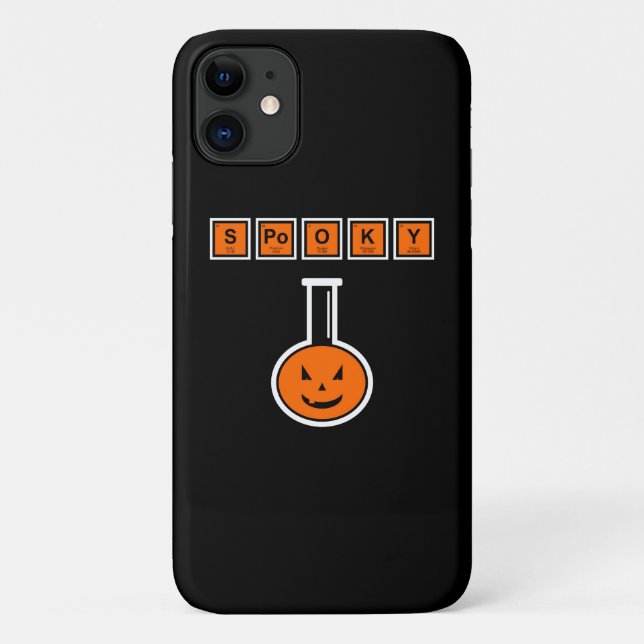 Halloween Chemistry Spooky Pumpkin iPhone 11 Case (Back)