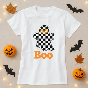 Halloween Chequerboard Ghost Boo T-Shirt