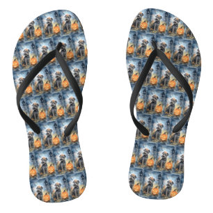 Halloween Chesapeake Bay Terrier With Pumpkins Flip Flops