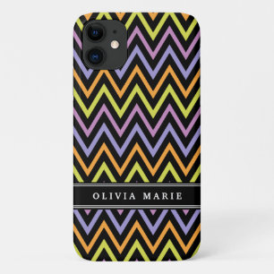 Halloween Chevron Pattern and Name iPhone 11 Case