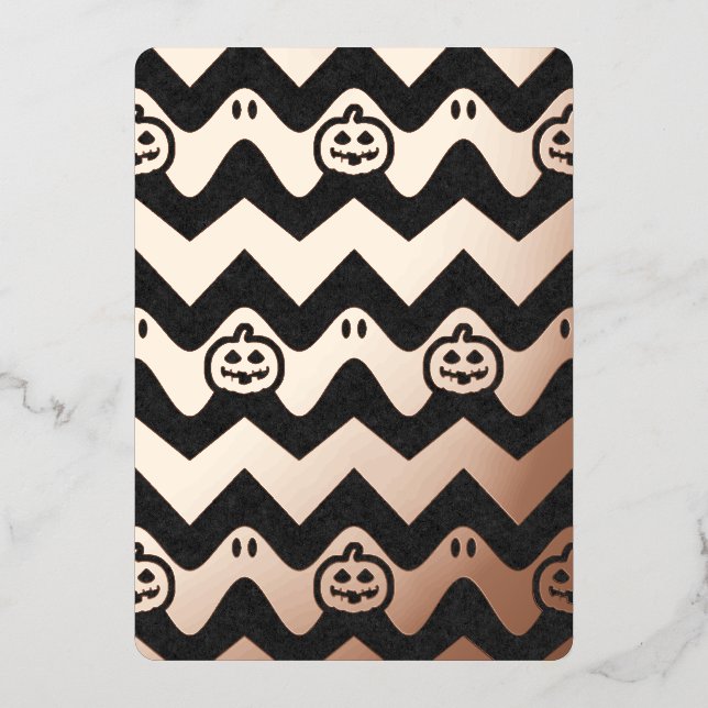 Halloween Chevron Pattern with Ghosts and Pumpkins (Front)