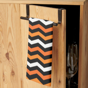 Halloween Chevron Stripe Kitchen Towel