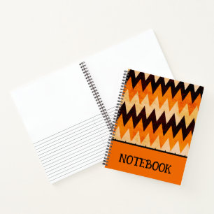 Halloween Chevron Zigzag Pattern – Orange & Black Notebook