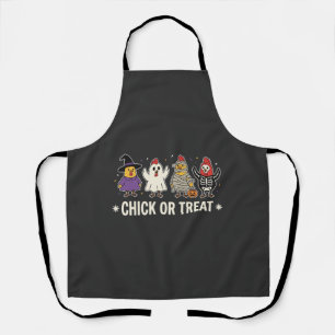 Halloween Chick or Treat Funny Chicken Costume Des Apron