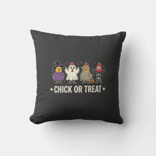 Halloween Chick or Treat Funny Chicken Costume Des Cushion