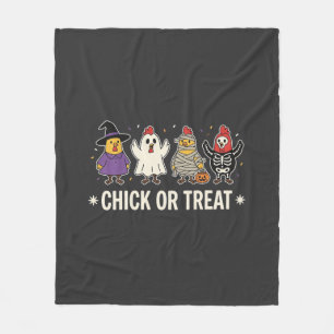 Halloween Chick or Treat Funny Chicken Costume Des Fleece Blanket