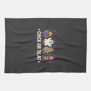 Halloween Chick or Treat Funny Chicken Costume Des Tea Towel