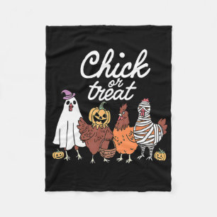 Halloween Chick Or Treat Funny Ghost Chicken Lady  Fleece Blanket