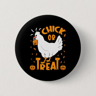Halloween Chick Or Treat Funny Halloween Chicken C 6 Cm Round Badge