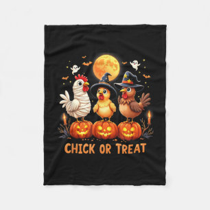 Halloween Chicken Chick Or Treat Funny Halloween Fleece Blanket
