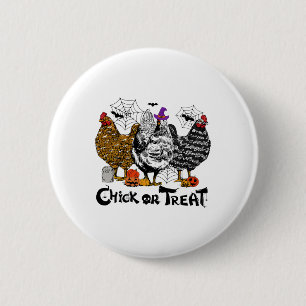 Halloween Chicken Chick Or Treat Spooky Season Pum 6 Cm Round Badge