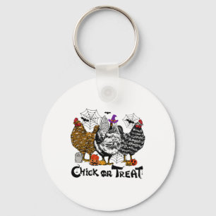 Halloween Chicken Chick Or Treat Spooky Season Pum Key Ring