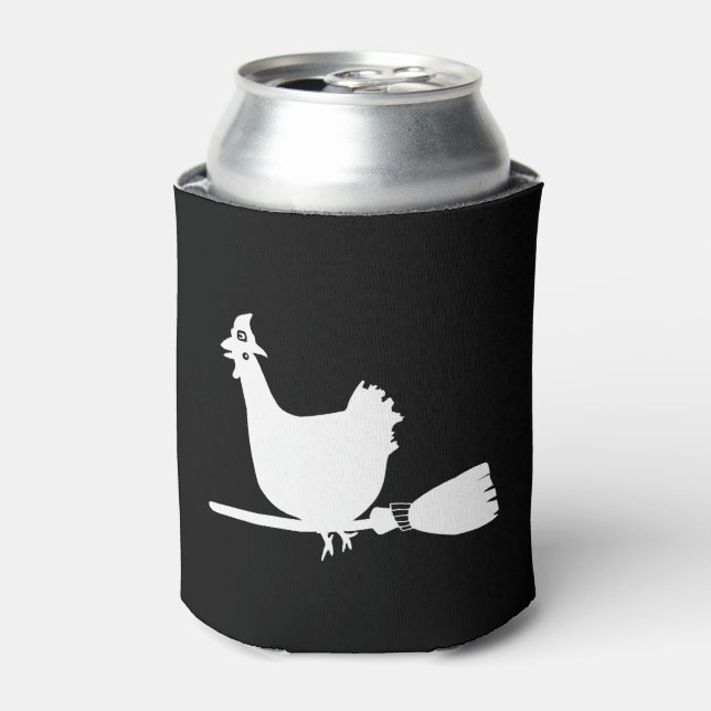 Halloween Chicken Chickens Witch Funny Gift Can Cooler (Can Front)