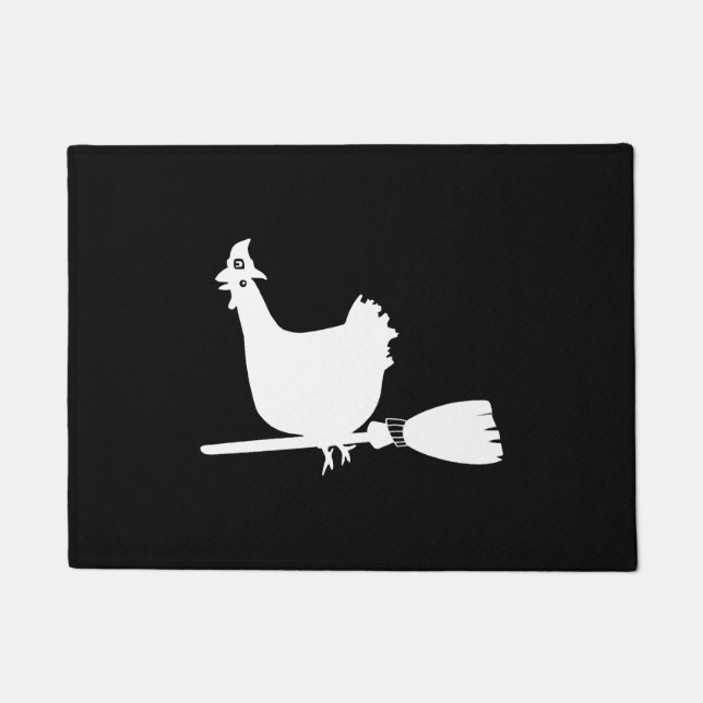 Halloween Chicken Chickens Witch Funny Gift Doormat (Front)