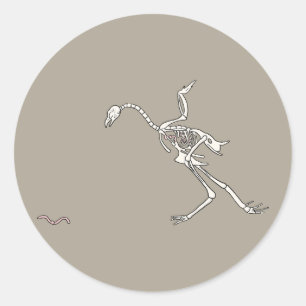 Halloween Chicken Skeletal Classic Round Sticker