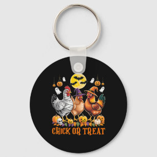 Halloween Chicken Witch Chick Or Treat Spooky Seas Key Ring