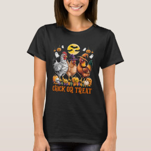 Halloween Chicken Witch Chick Or Treat Spooky Seas T-Shirt