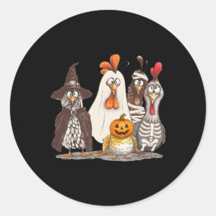 Halloween Chickens Costume Chick Or Treat Women Me Classic Round Sticker