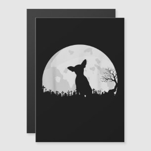 Halloween Chihuahua Costume Gift Moon Funny Magnetic Invitation
