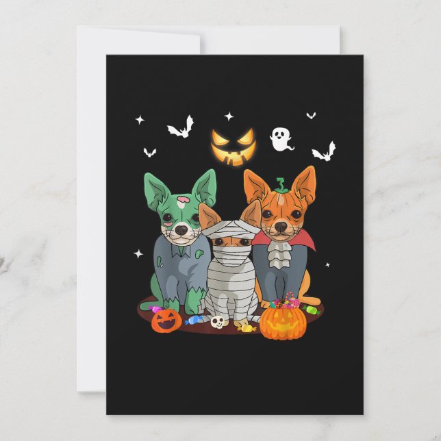 Halloween Chihuahua Dog Witch Cute Gift Dachshund Announcement (Front)