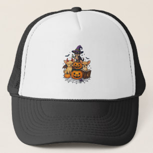 Halloween Chihuahua Dogs Pumpkins Witch Hat Spell