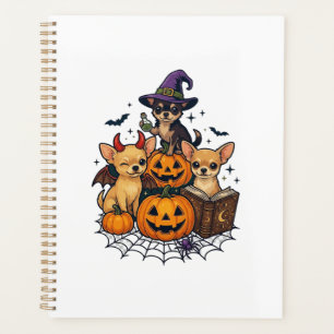 Halloween Chihuahua Dogs Pumpkins Witch Hat Spell Planner