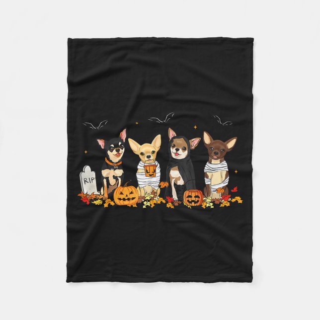 Halloween Chihuahua Ghost Soky Chihuahua Lovers Do Fleece Blanket (Front)