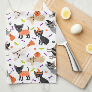 Halloween Chihuahua Tea Towel