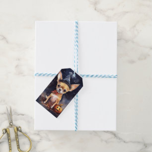 Halloween chihuahua With Pumpkins Scary Gift Tags