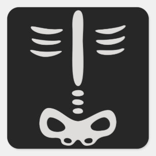 Halloween Children Skeleton Costume Square Sticker