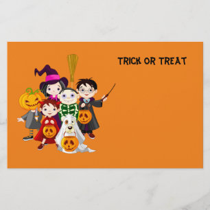 Halloween children trick or treating flyer