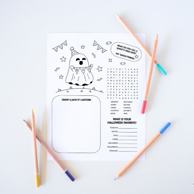 Halloween Children's Activy Worksheet Notepad (Creator Uploaded)
