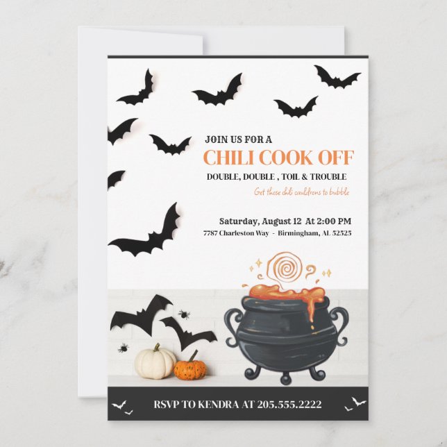 Halloween Chilli Cook Off Invitation  (Front)