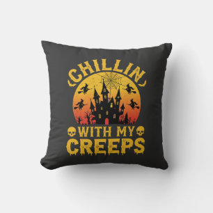 Halloween Chillin With My Creeps Haunted Castle De Cushion