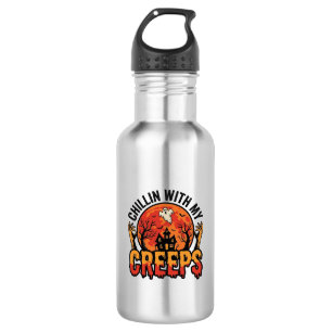 Halloween Chillin With My Creeps Vintage T-Shirt D 532 Ml Water Bottle