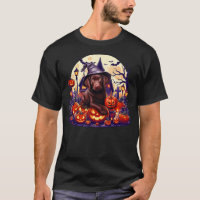 Halloween Chocolate Labrador Dog Witch Hat Jack O 