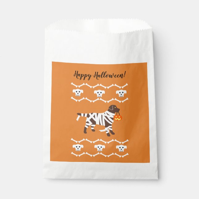 Halloween Chocolate Labrador Mummy Favour Bags (Front)