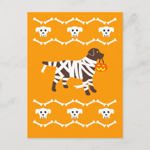 Halloween Chocolate Labrador Mummy Postcard
