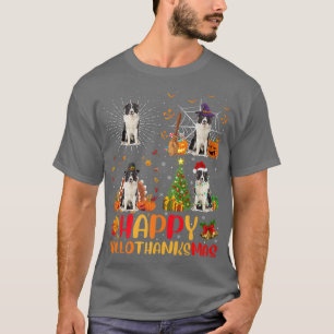 Halloween Christmas Australian Shepherd Dog Hallot T-Shirt