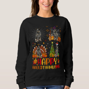 Halloween Christmas Blue Heeler Dog Hallothanksma Sweatshirt