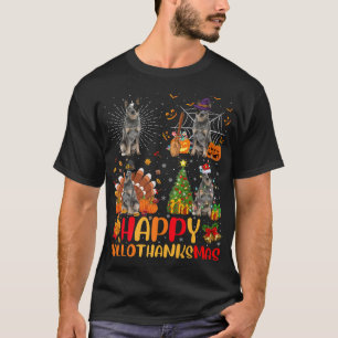 Halloween Christmas Funny Blue Heeler Dog Hallotha T-Shirt