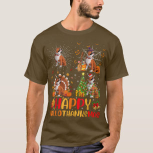 Halloween Christmas Funny English Bulldog Hallotha T-Shirt