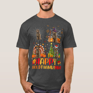 Halloween Christmas Funny Toy Poodle Dog Hallothan T-Shirt