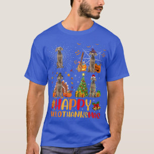Halloween Christmas Funny Weimaraner Dog Hallothan T-Shirt