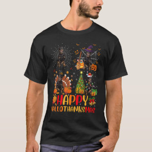 Halloween Christmas Rottweiler Dog Hallothanksmas T-Shirt