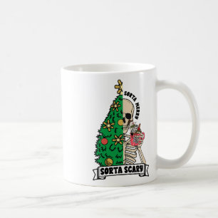 Halloween Christmas Skeleton Sorta Merry Scary Xma Coffee Mug